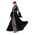 Umbrella Abaya with Digital Rose print